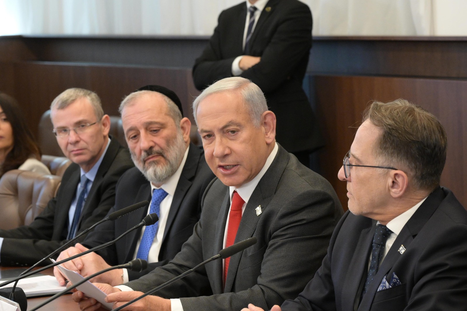 Premierminister Netanyahu bei einer Sitzung des Kabinetts